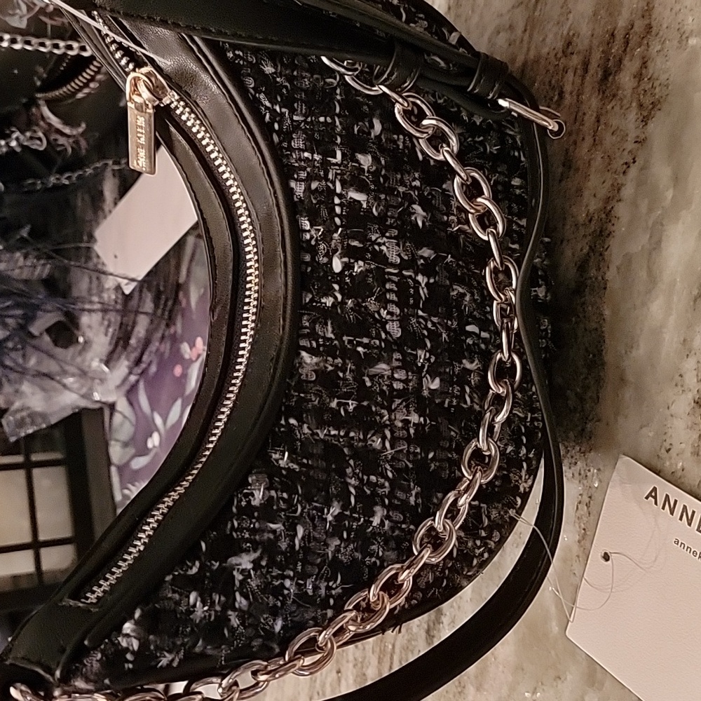 Anne Klein black multi handbag nwt